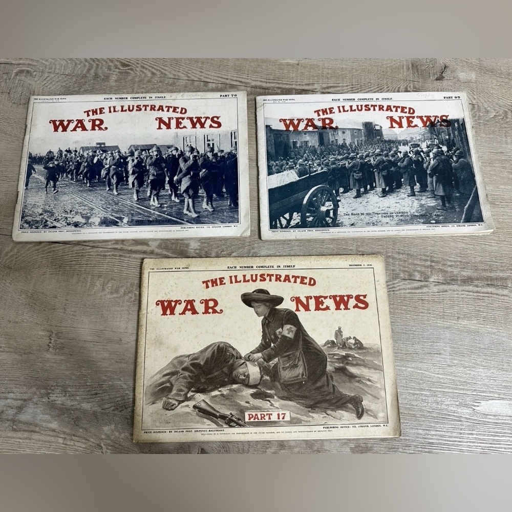 3 Rare & Vintage issues of THE ILLUSTRATED WAR NEWS
Magazine 1914-1916
